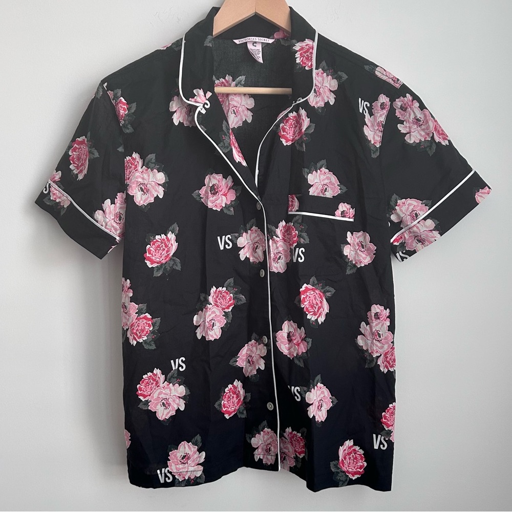 Victoria's Secret Rose Print Pajama Top